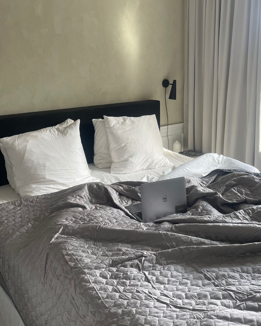 Bambus sengetæppe | Dark grey/light grey