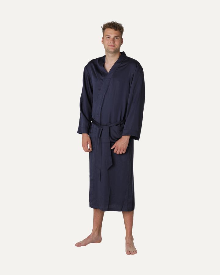 Bambus kimono | Lang herremodel | Navy blue