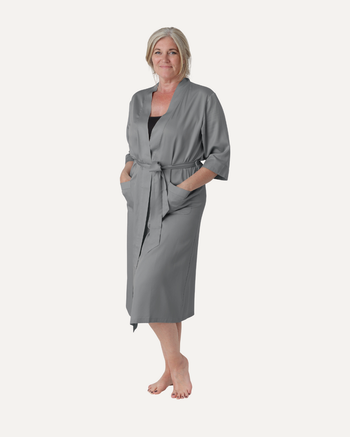 Bambus kimono | Lang damemodel | Light grey