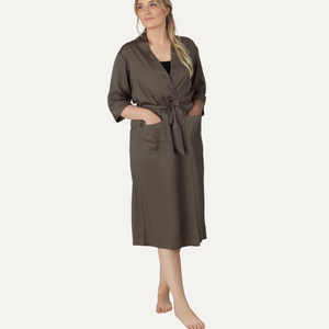 Bambuskimono | Lang damemodell | Taupe