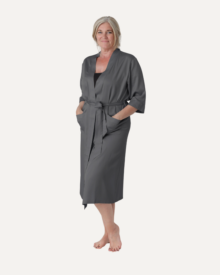 Bambus kimono | Lang damemodel | Dark grey