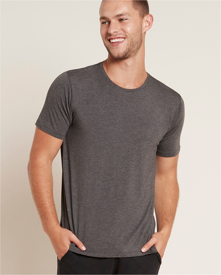 Bambus T-shirt med rund hals til mænd | Mørkegrå